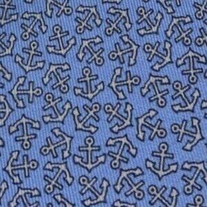 100% REAL HERMES TIE ~  LIGHT BLUE WHITE SHIP SAILING BOATS ANCHORS NAUTICAL XL